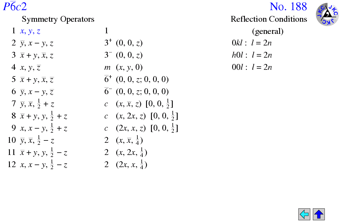 Space Group 1 P 6c2 P 6 C 2